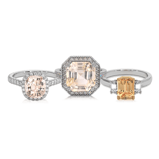 Peach Sapphire Engagement Rings