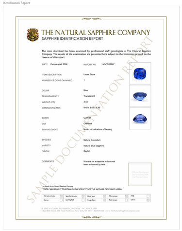 Sample identification report